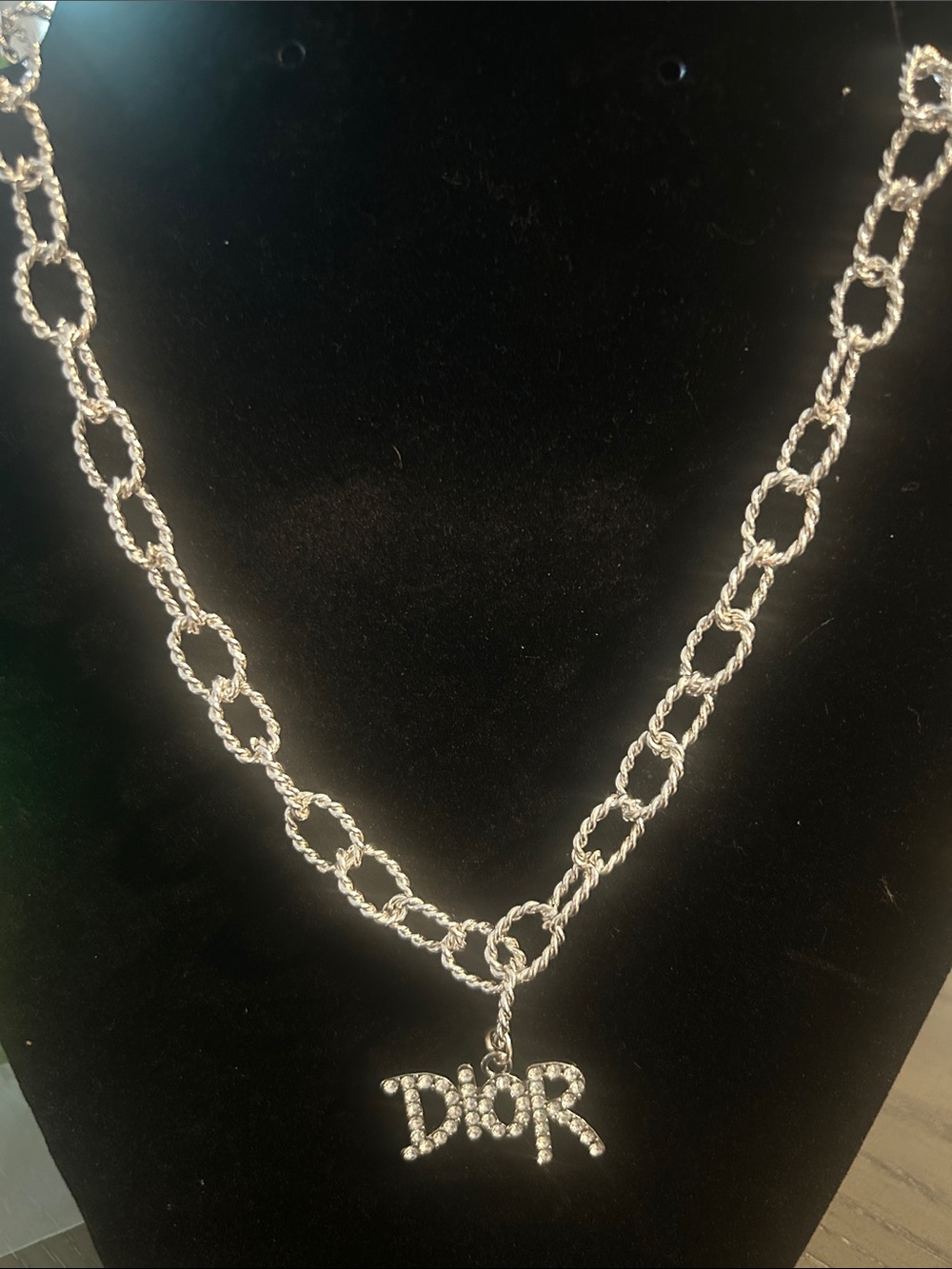 Fashion Jewelry Silver-Tone Crystal Pendant Necklace